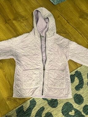 Kids Quilted Hooded Jacket - Light Lavender